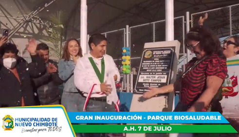 Inauguración de moderno parque biosaludable en el A.H. 7 de Julio